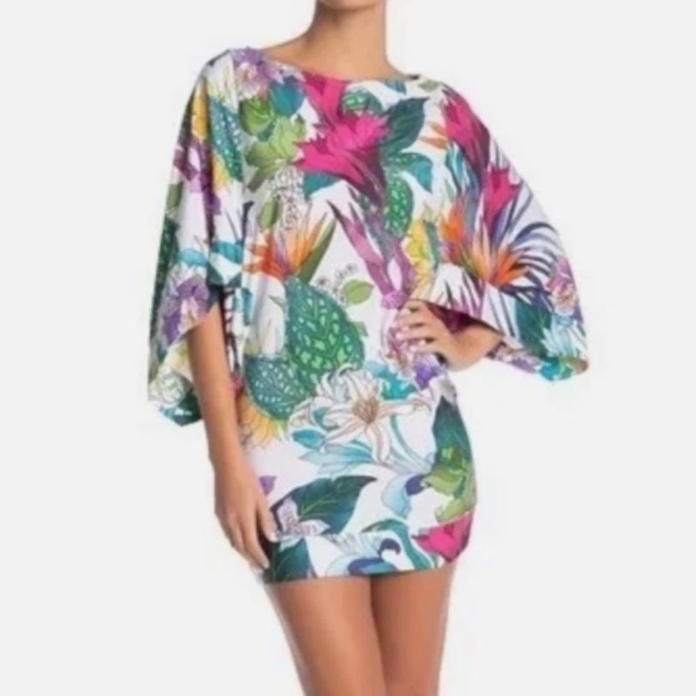 TRINA TURK Amazonia Tropical Swim Tunic Dress Sz s
